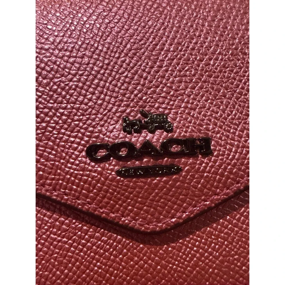 Vintage Coach Metallic Pink Leather‎ Envelope Slim Wallet Made in 2017